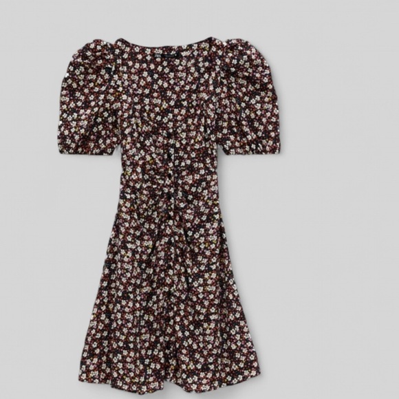 Zara-puff sleeve floral dress-XS NWT - Picture 10 of 12